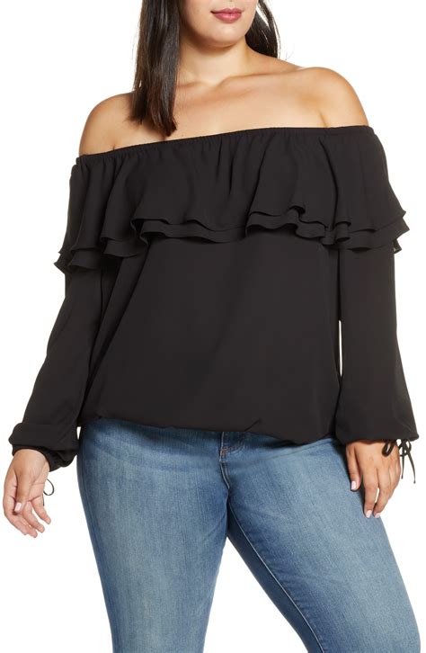 michael kors off shoulder top black teal